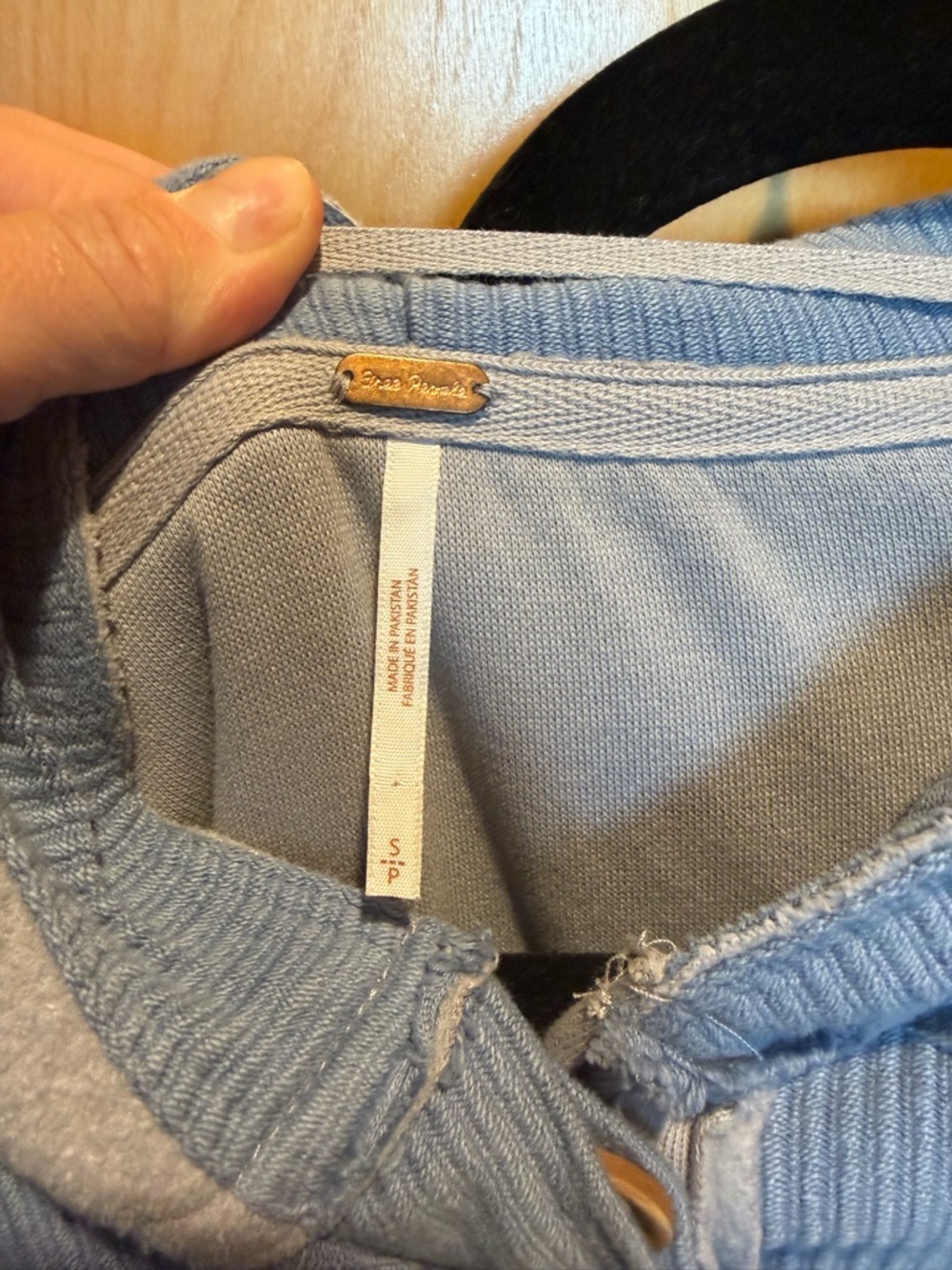 Free People Pale Blue Hooded Pullover - Picture 3 of 3